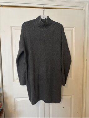GAP Dark Gray Ribbed Turtleneck Sweater Dress